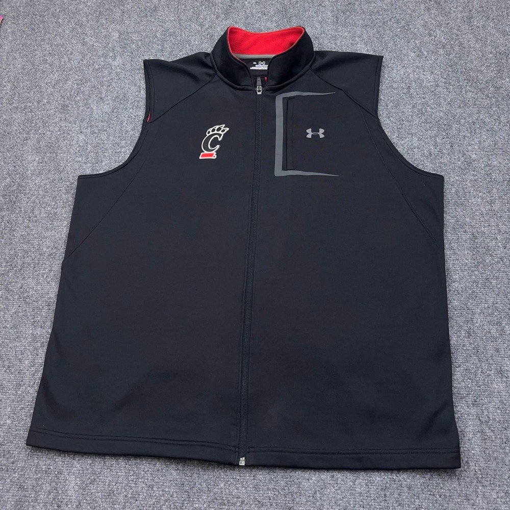 Under Armour Cincinnati Bearcats Softshell Vest Men's XL Black Full Zip NCAA